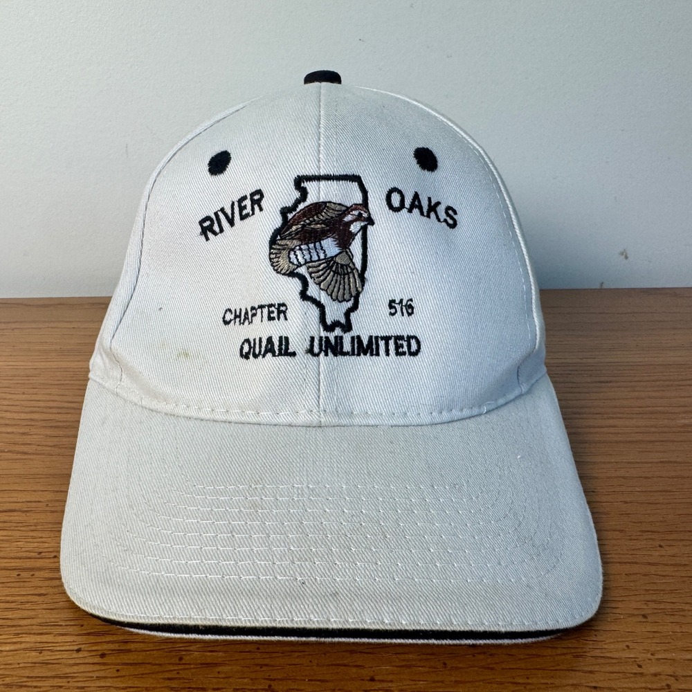 OC Quail Unlimited River Oaks Chapter 516 Illinois Hat White Baseball Cap OSFM‎